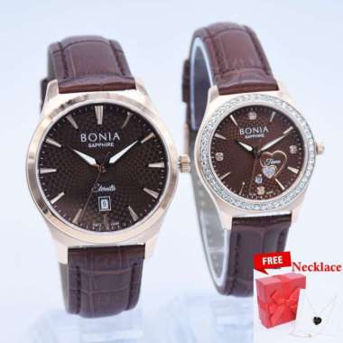 BONIA BNB10680-1522 - BNB10680-2542S -Jam Tangan Couple Kulit Original Wanita