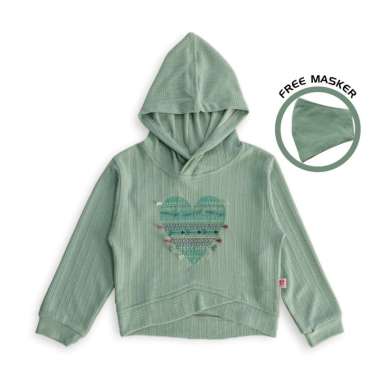Sweater topi anak perempuan/Hoodie sweatshirt/Rodeo Junior Girl Love L