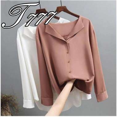 Kemeja elegancy - kemeja wanita - korea style Semua Ukuran Ungu