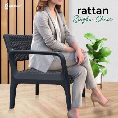 kursi sofa teras / santai plastik rotan premium