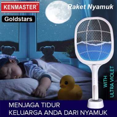 Kenmaster Raket Nyamuk 2 IN KM-108 + Lampu LED + UV/