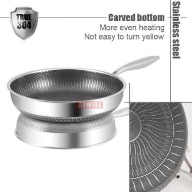 Wajan Panci Masak Nonstick Stainless Steel 28cm - K01PAN304 Silver 28 cm Silver