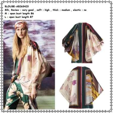 AB263423 Baju Atasan Wanita Batwing Blouse Korea Import Jumbo Big Size