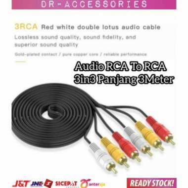 Kabel Aux RCA To RCA Kabel Audio Stereo 3in3 Panjang 3Meter