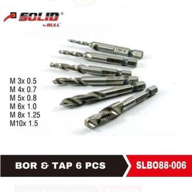 Mata Bor Pembuat Ulir Baut - SOLID Tap Drill Bit Set 6 pcs HSS