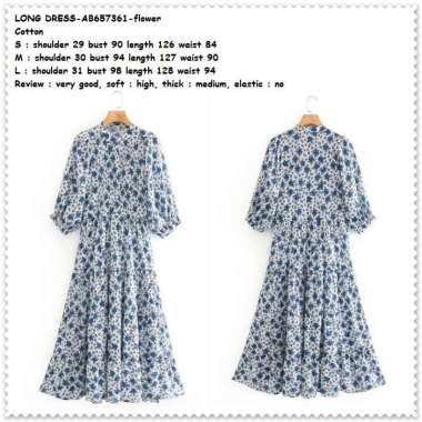 AB657361 Long Dress Lengan Panjang Wanita Korea Import Tunik Putih