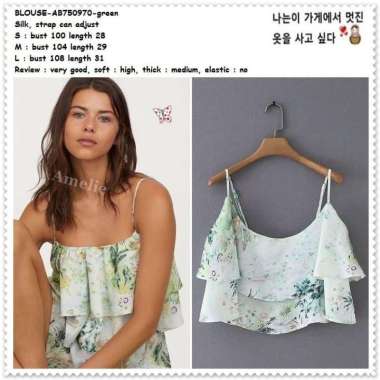 AB750970 Baju Atasan Pantai Wanita Summer Crop Top Blouse Korea Import