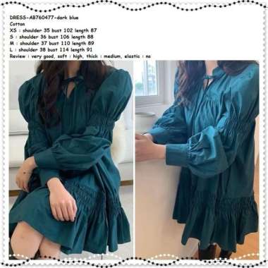 AB760477 Mini Dress Lengan Panjang Wanita Korea Import Tunik Jumbo