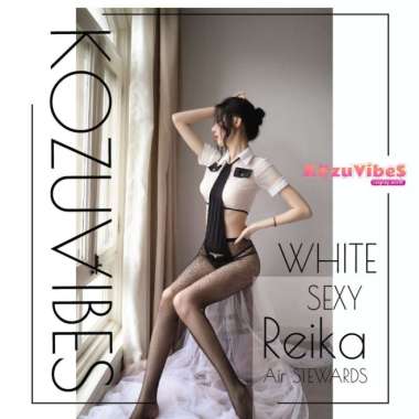 Kozuvibes Cosplay Sexy Uniform Seragam Army Pramugari Bikini Reika Putih