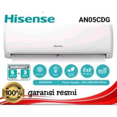 AC HISENSE 1/2 PK HISENSE 0.5 PK AN 05 CDG + PASANG INSTALASI