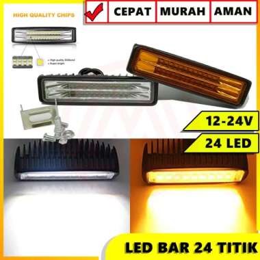 LED BAR SLIM 24 TITIK CWL 72W HIGH QUALITY 12-24 VOLT LAMPU TEMBAK Kuning warna