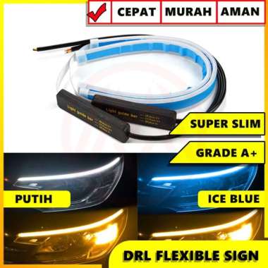 LED DRL FLEKSIBLE LED DRL FLEXIBLE 60 CM SLIM WATERPROOF SIGN + DRL WHITE+KUNING warna