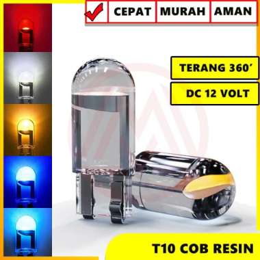 LAMPU LED T10 RESIN FULL KACA 360 LAMPU SENJA LAMPU PLAT SUPER BRIGHT Kuning warna