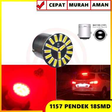 LAMPU LED REM STOP BRAKE MOTOR BAYONET 1157 S25 BAY15D 18 SMD 3014 12V