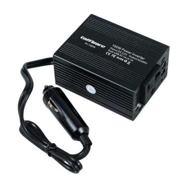 Taffware Power Inverter Mobil dengan 2 USB Port 150W 220V - PI-150W Hitam