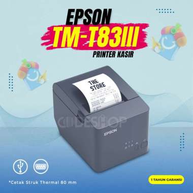 Epson TMT 83III Printer Thermal 80 mm Cetak Struk Kasir Plus Label USB