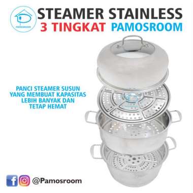 Calypso Steamer 3 Susun 30Cm Panci Kukusan Stainless Dandang