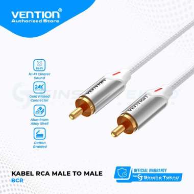 Vention Kabel Audio RCA Male to male Stereo Premium Design Quality 10 Meter BCR Silver