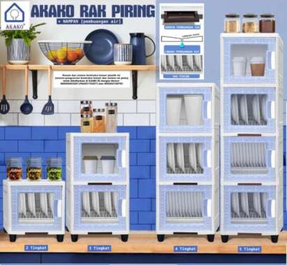 AKAKO RAK PIRING PLASTIK SUSUN 1