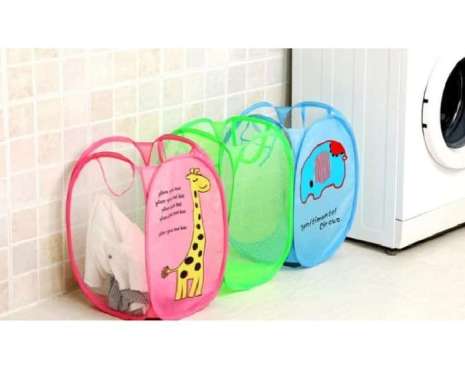 Keranjang Baju Lipat Laundry Bag Motif Karakter Lucu Pakaian Kotor