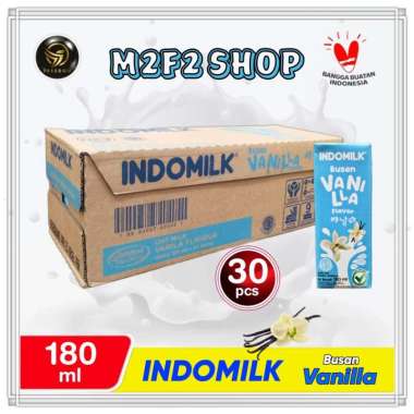 Susu Indomilk Busan Vanilla | Vanila Kotak UHT - 180 ml (Kemasan Karton)