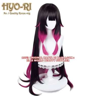 RAMBUT PALSU FULL WIG COLUMBINA GENSHIN IMPACT WIG CEWE CEWEK WANITA PANJANG LURUS TEBAL PONI DEPAN