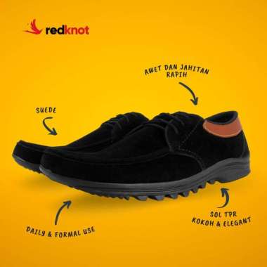 Redknot Dhafin Hitam - Sepatu Formal Casual 43 Hitam