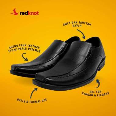 Redknot Michael Boston Hitam Sepatu Pantofel Pria 43 Hitam