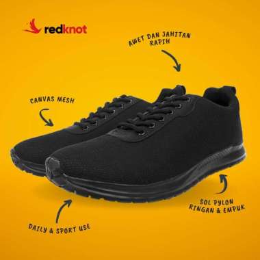 Redknot Expansion Hitam Sepatu Sneakers Pria Murah 43 Hitam Sol Hitam