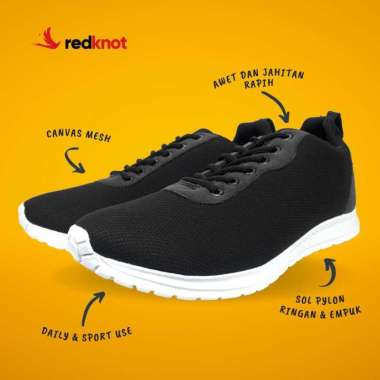 Redknot Expansion Hitam Sepatu Sneakers Pria Murah 42 Hitam Sol Putih