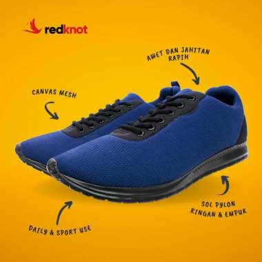 Redknot Expansion Hitam Sepatu Sneakers Pria Murah 38 Navy Sol Hitam