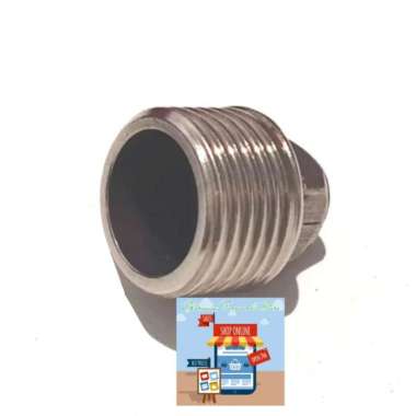 Fitting Pipa Plug Dop Drat Luar 1/2 Inch Stainless Steel