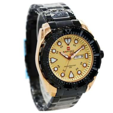 JAM TANGAN NAVIFORCE 9105 M3 JAM NAVIFORCE ORIGINAL 9105 LA - STAINLESS STEEL HITAM JAM TANGAN NAVYF