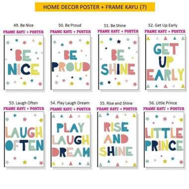 Kids Quotes (2) Home Decor Frame Kayu Poster Spanram Motivasi Hiasan A