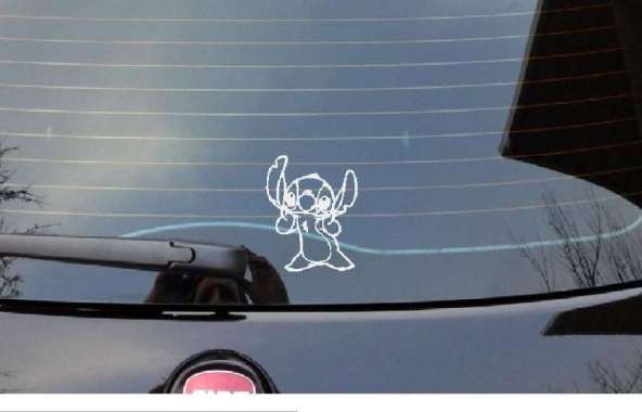 Stiker Laptop Motor Mobil HP Stitch Film Cutting Siluet Kartun Disney