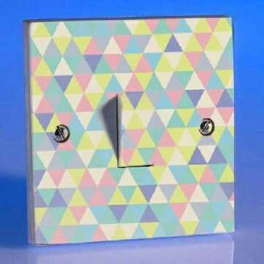 Stiker Sticker Tombol Lampu Saklar Lampu (segitiga mozaik abstrak )