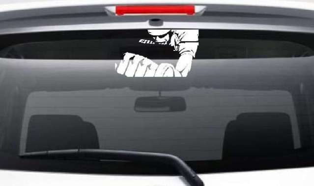 Stiker Mobil Motor Siluet Zoro One Piece Body Kaca Belakang Sticker