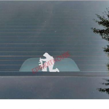 Stiker Prajurit Tentara Soldier Mobil Kaca Motor Laptop Helm Sepeda Hitam