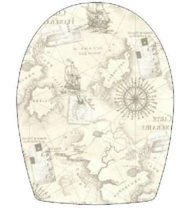 Stiker Tutup Closet Duduk Toilet Cover Peta Dunia Krem Wall Sticker