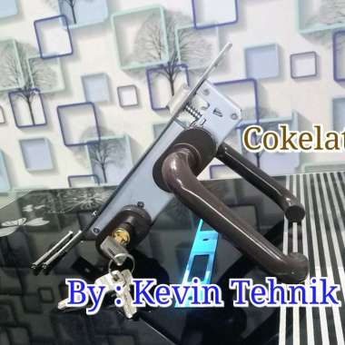 Kunci Pintu Alumunium Set Warna Coklat, Lock Set Alumunium Coklat, Kunci Handle Alumunium Set Coklat