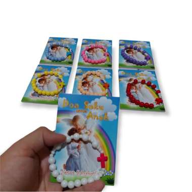 RANDOM PAKET GELANG ROSARIO ANAK KATOLIK ( RANDOM GELANG ROSARIO DAN DOA SAKU UNTUK ANAK YESUS SAHAB