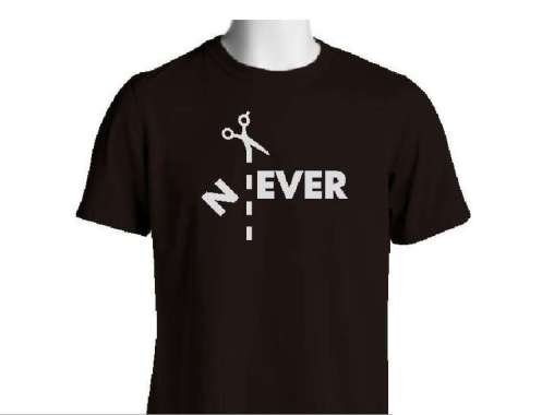 T shirt Kaos Kata Quotes Never Humor Lucu Pria Wanita Katun 24S Pleset Putih - XXL