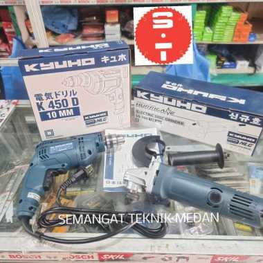 PAKET LG100 GERINDA TANGAN 4" K450D BOR TANGAN DRILL 10mm KYUHO NLG