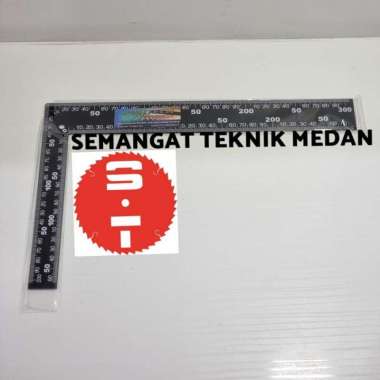 SIKU TUKANG BAJA HITAM CARPENTER SQUARE 20cm 8" x 30cm 12" PROTECH