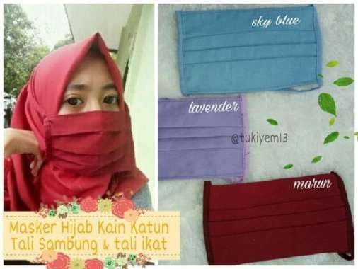 Masker Kain Masker Hijab Kerudung Jilbab Masker Wajah Tali Sambung