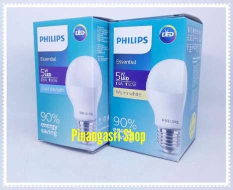 Lampu LED Philips Essensial 5 watt Bohlam 5w Philip 5 w Bulb LED 5watt Kuning