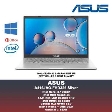 Asus VivoBook A416JAO-FHD326 Transparent Silver i3 1005G1 4GB SSD 256GB