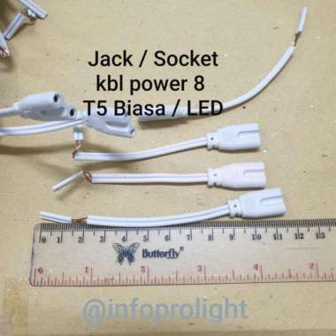 Socket Lampu T5 biasa / led / kabel power angka 8