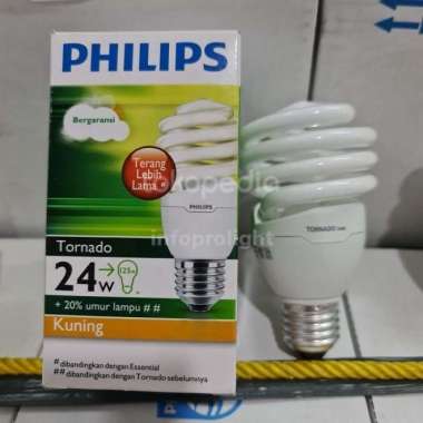 Lampu Spiral Philips Tornado 24w E27 Putih/Kuning Putih
