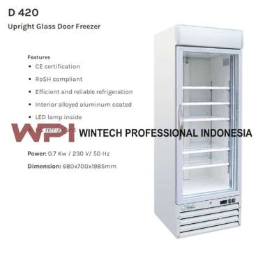 Mastercool D 420 Upright Glass Door Freezer - Up Right Glass Door Freezer Kaca Showcase Ice Cream - 